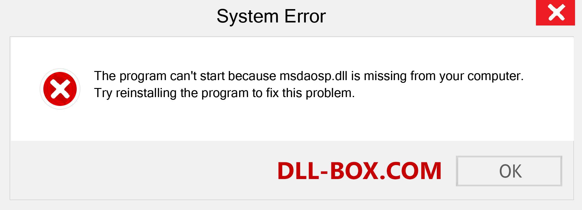  msdaosp.dll file is missing?. Download for Windows 7, 8, 10 - Fix  msdaosp dll Missing Error on Windows, photos, images