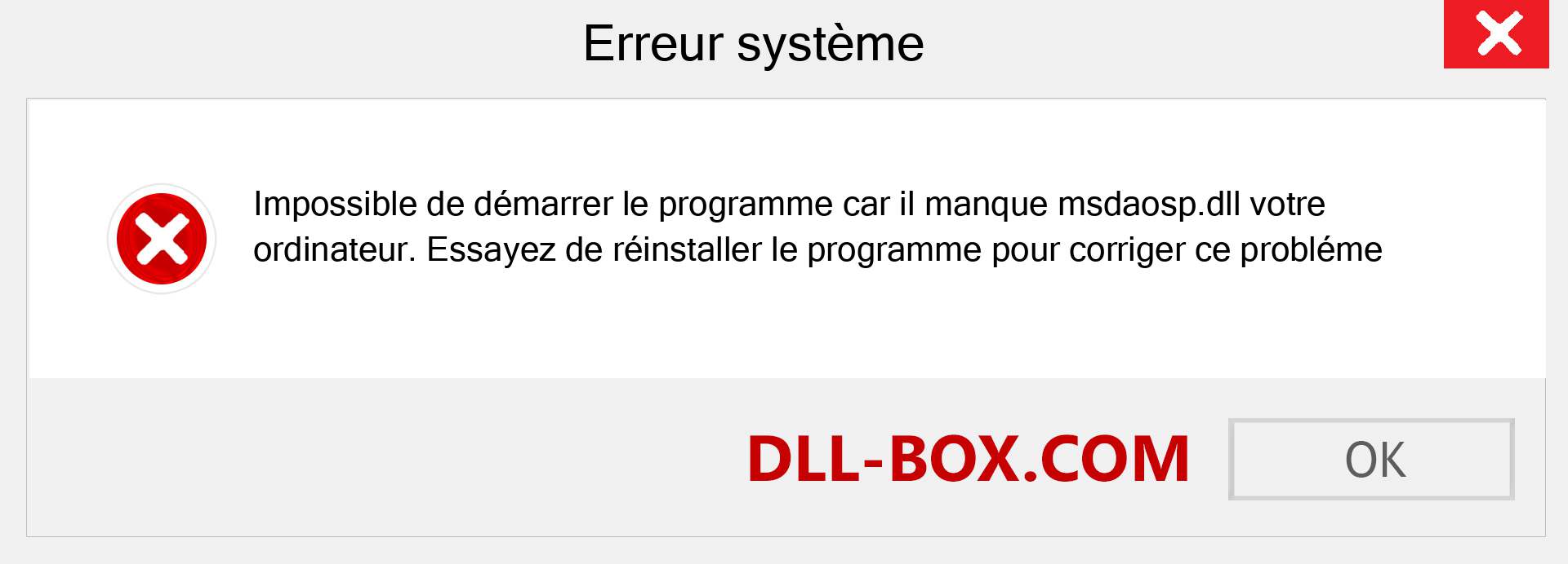 Le fichier msdaosp.dll est manquant ?. Télécharger pour Windows 7, 8, 10 - Correction de l'erreur manquante msdaosp dll sur Windows, photos, images